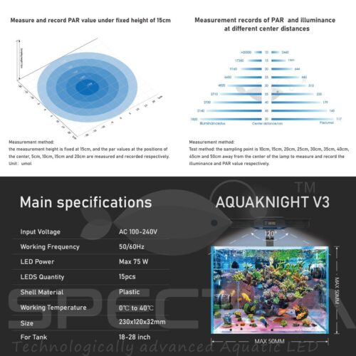 Spectra Aqua Knight V3 (75W) Marine LED Lamp - Image 2