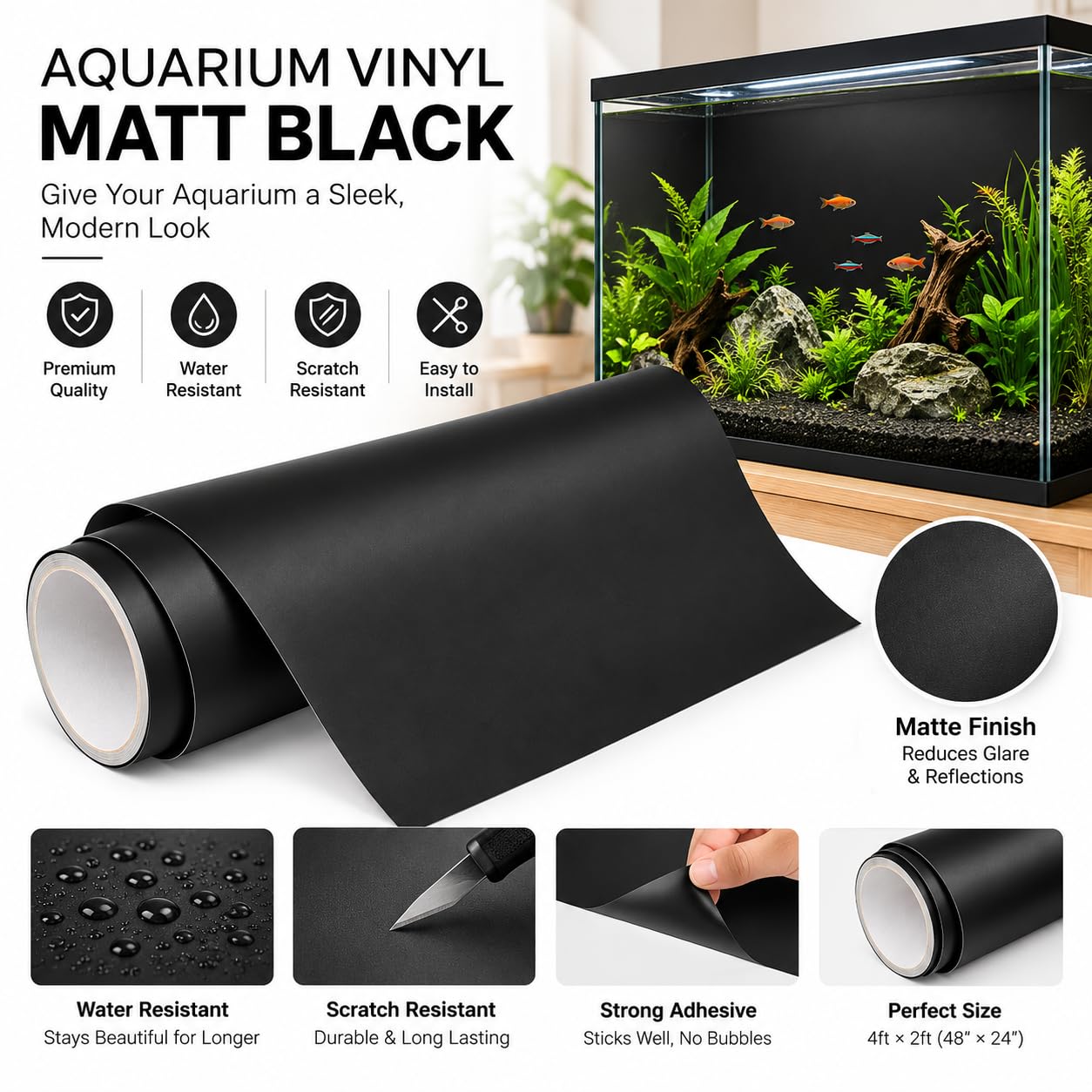 Aquarium Background Sticker (Black)